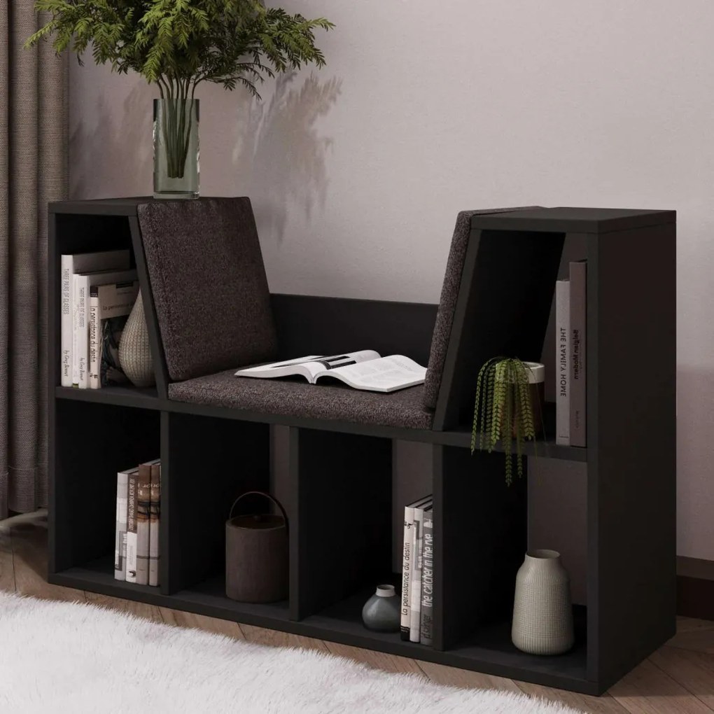 Livora könyvespolc, antracit, 103 cm