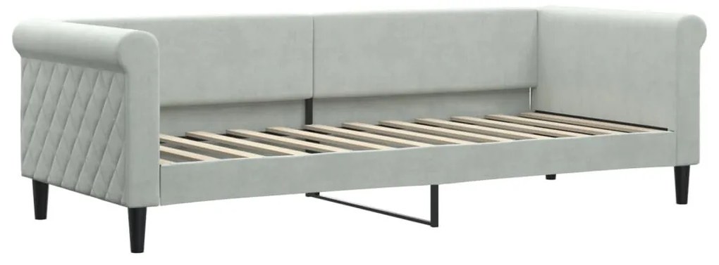 világosszürke kihúzható szövet heverő 80 x 200 cm
