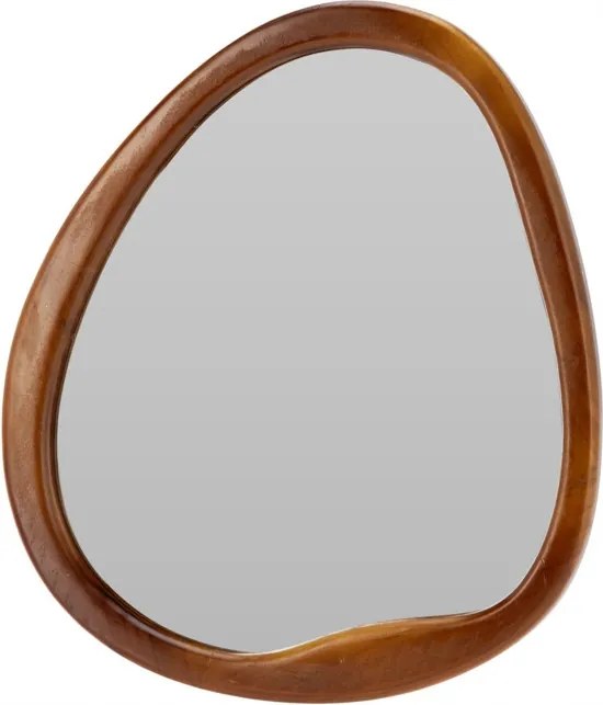 Üveg Fali Tükör Barna Kerettel Kaucsukfa 32 X 36 CM