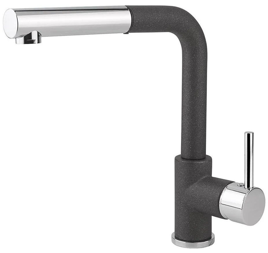 Concept BDG4527BC - Mosogató csaptelep kihúzható zuhanyfejjel 26,9 cm gránit/fekete