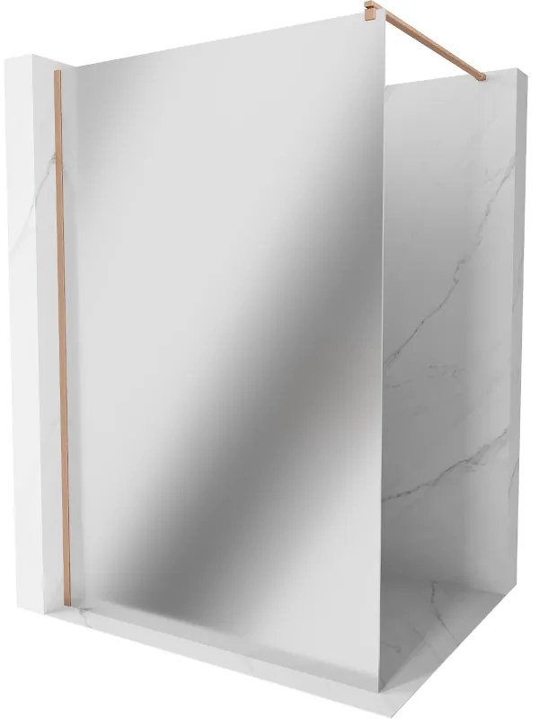 Mexen Kioto, Walk-In zuhany paraván 80 x 200 cm, 8 mm tükörmintás üveg, réz matt profil, 800-080-101-65-50