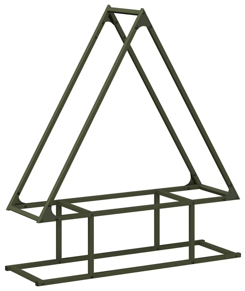 olívazöld hidegen hengerelt acél tűzifatároló 80x25x90 cm