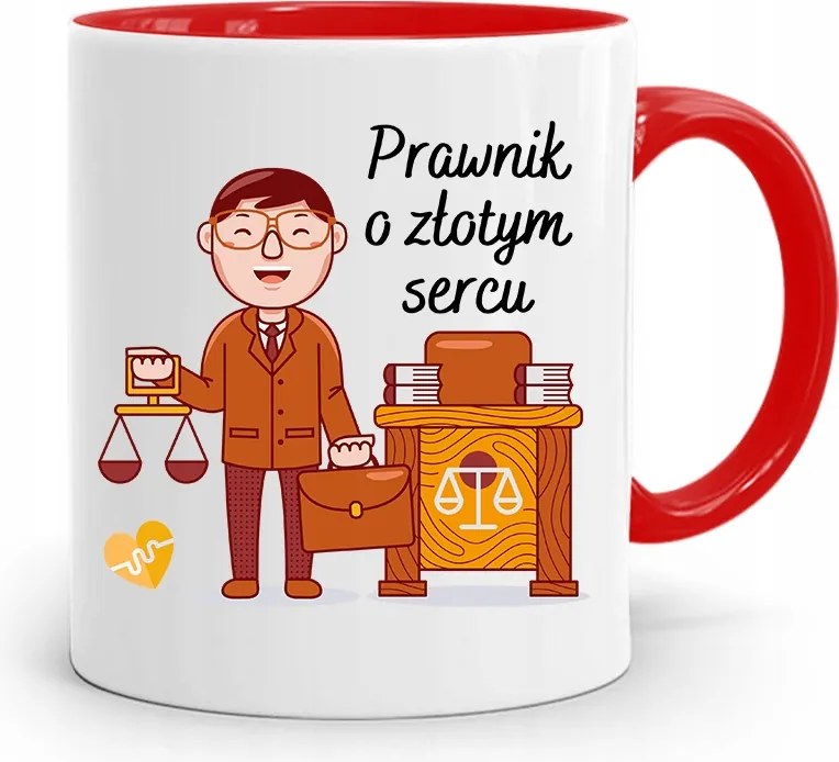 Piros Ügyvéd Bögre Arany Szívű Ügyvéd fényképes nyomtatással