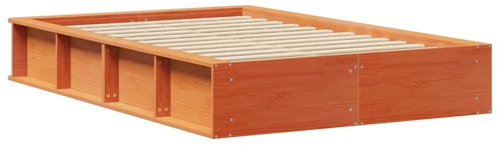 Ágykeret tárolóval Viaszbarna 120 x 200 cm Tömör fa