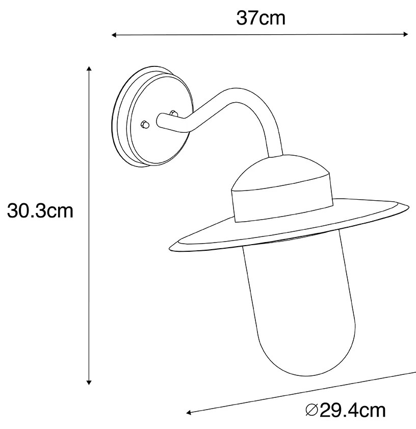 Rusztikus kültéri fali lámpa antik arany IP44 - Kansas