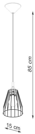 Sollux SL.1205 - Csillár zsinóron LEYO 1xE27/15W/230V fekete