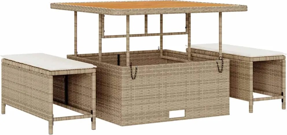 vidaXL Kerti Kanapé Szett párnával 8 pcs Beige és krém