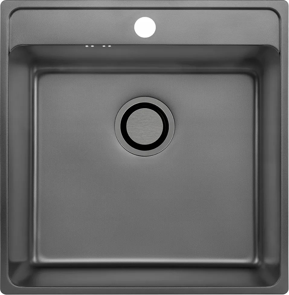 Grafit Acél Mosogató 49x48 Süllyesztett Pultba 1 Rekeszes Lyukkal