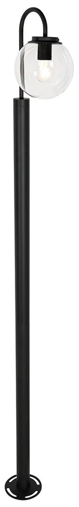 Modern kültéri lámpa fekete, átlátszó üveggel 200 cm IP44 - Sfera
