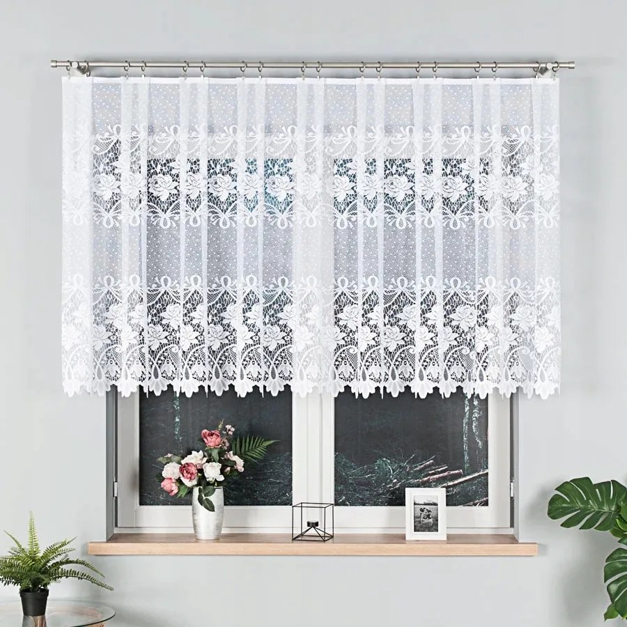 Jacquard Függöny Szoba Konyha 110cm fehér