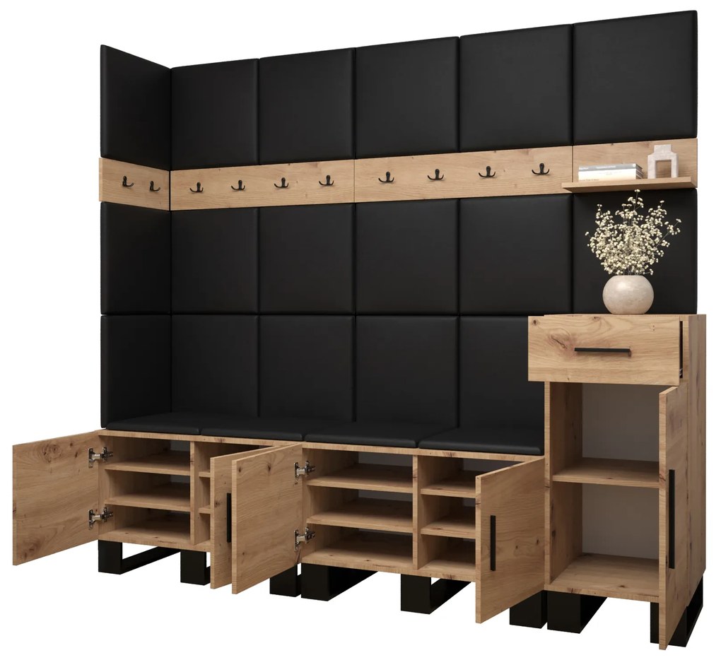Előszobabútor Amanda 9 (artisan tölgy + rózsaszín). 1085930