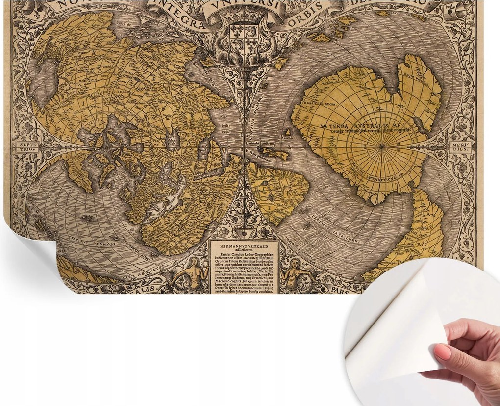 Divatos öntapadós tapéta Fali furnér Történelmi térképészet 416x254