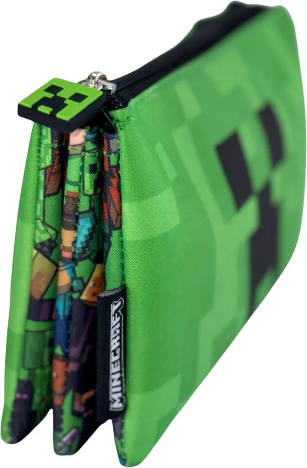 Minecraft Face 3 rekeszes tolltartó 22 cm