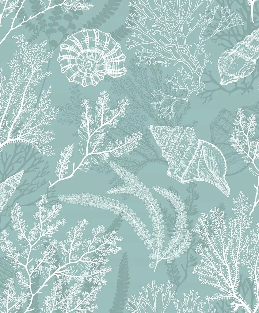 Tapéta Növényi Motívum Korallok Kagylók Mosható Tapéta