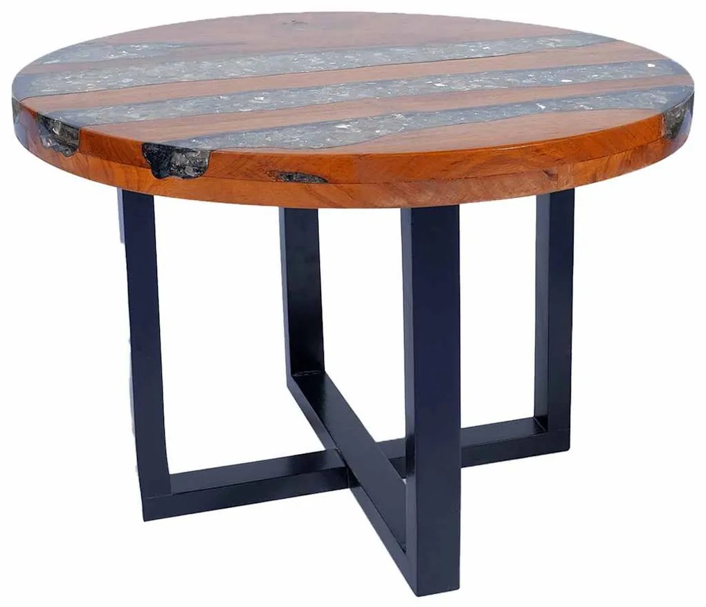 60 cm gyantázott tíkfa dohányzóasztal