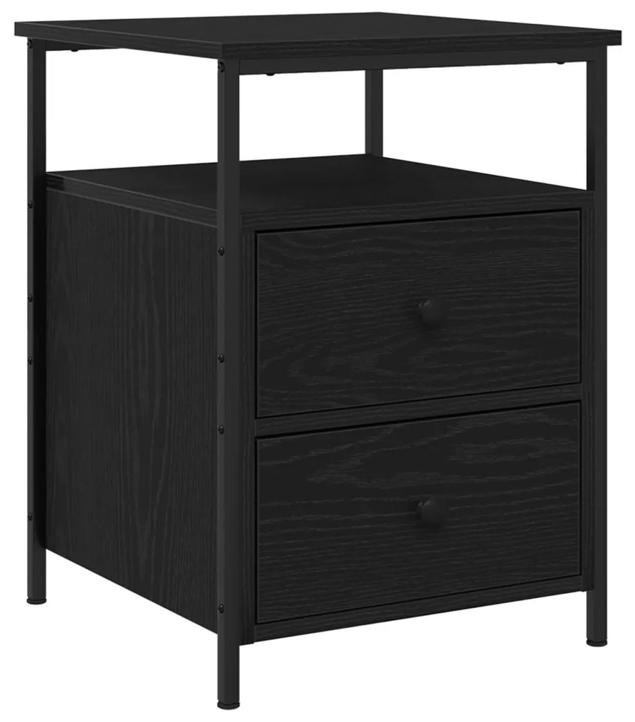 Éjjeli szekrények 2 db Fekete tölgy 44x45x60 cm Műanyag