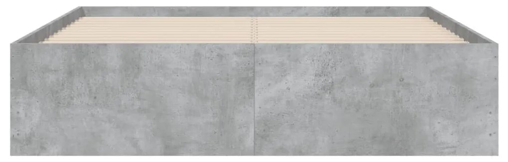 betonszürke szerelt fa ágykeret fiókokkal 120 x 200 cm