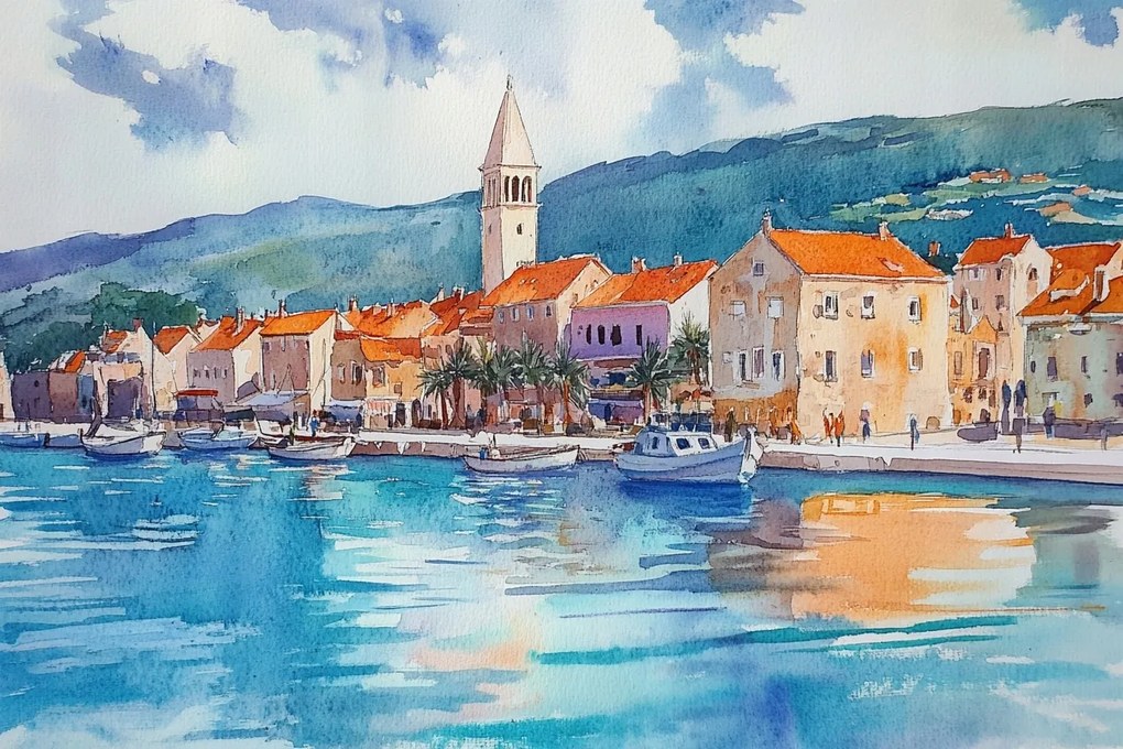 Vászonkép Canvas Város Horvátország Dél Dalmácia Kilátás 120x80