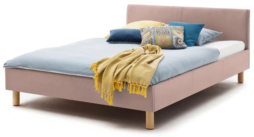 Rózsaszín kárpitozott egyszemélyes ágy 120x200 cm Lena – Meise Möbel
