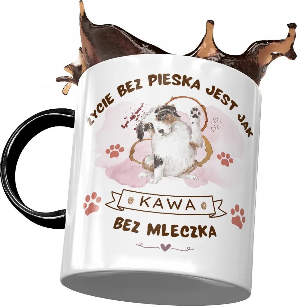 Fekete Kutyás Bögre Cuki Ajándék Nyomtatott Fotóval