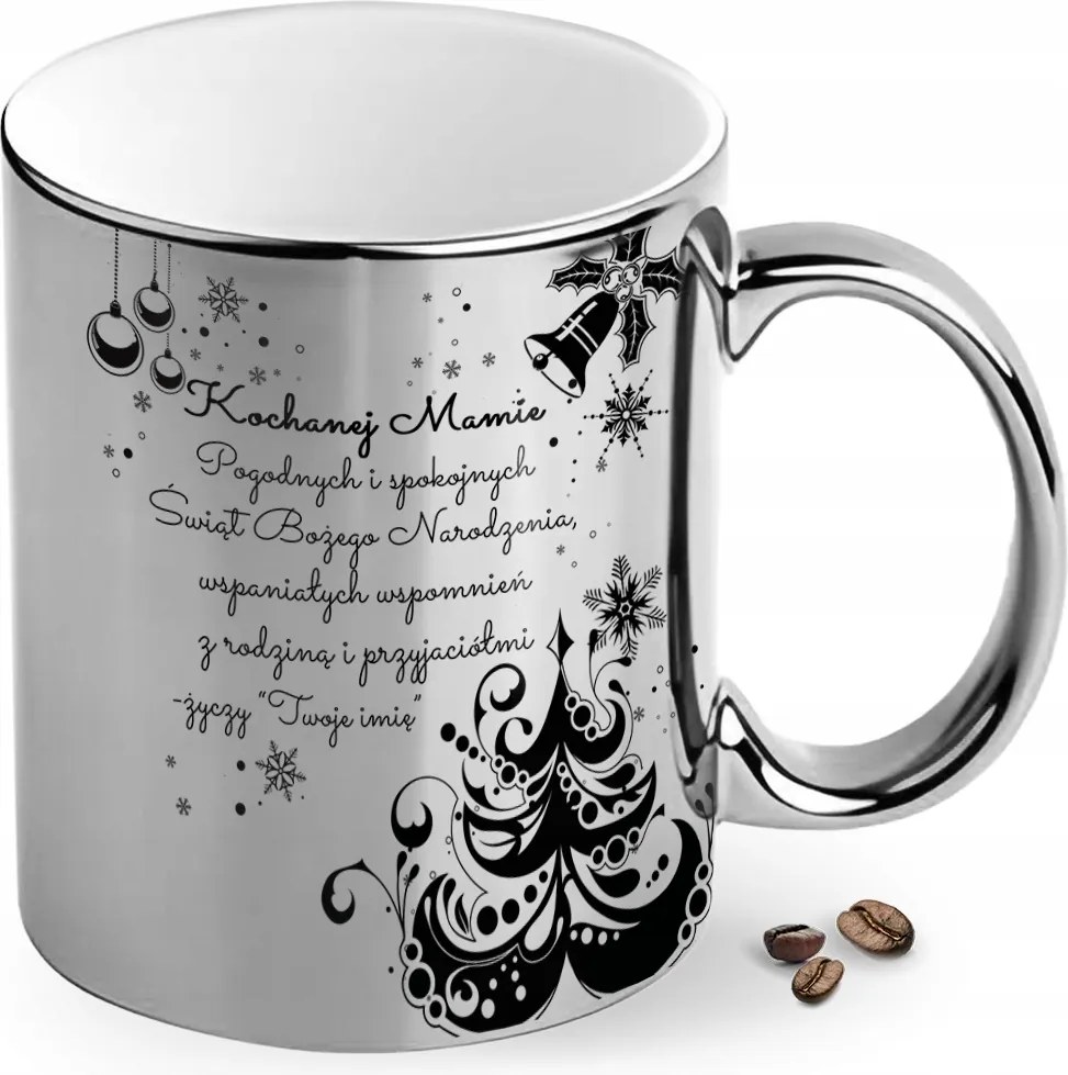 Karácsonyi Bögre Ezüst Ajándék Anyának A Lány Fiának Gyermekeitől Szent Név