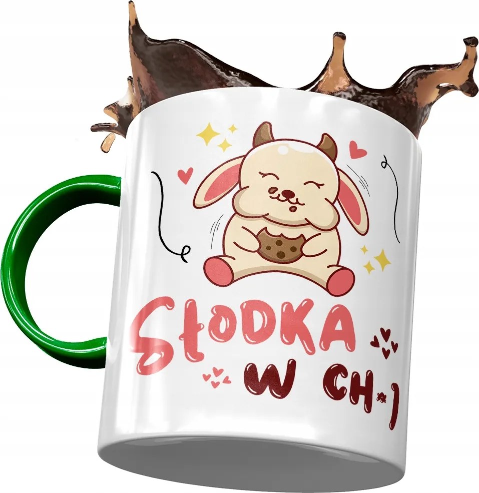 Bögre Zöld Vicces Édes Ch*j Ajándék Nyomtatott Fotóval