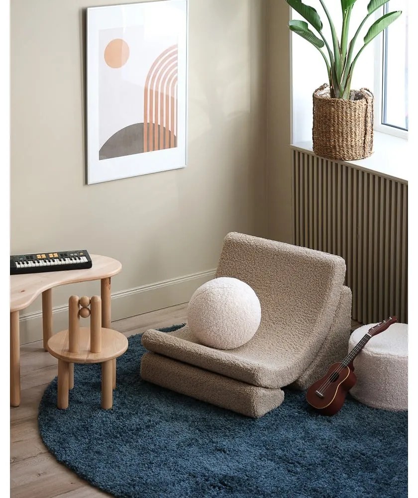 Világosbarna buklé gyerek fotel Moon – Wigiwama