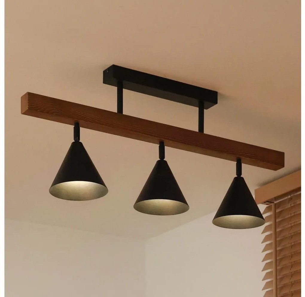 Duolla - Felületre szerelhető csillár IRONLINE 3xG9/3W/230V fenyő tölgy/fekete