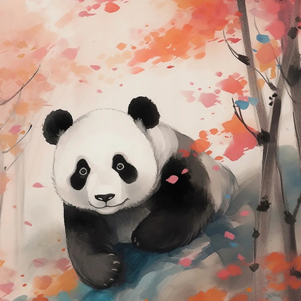 Poszter 60x60cm Panda a klónok között