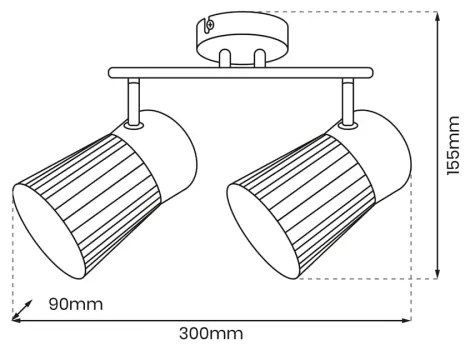 Spotlámpa BEST 2xE14/40W/230V fekete