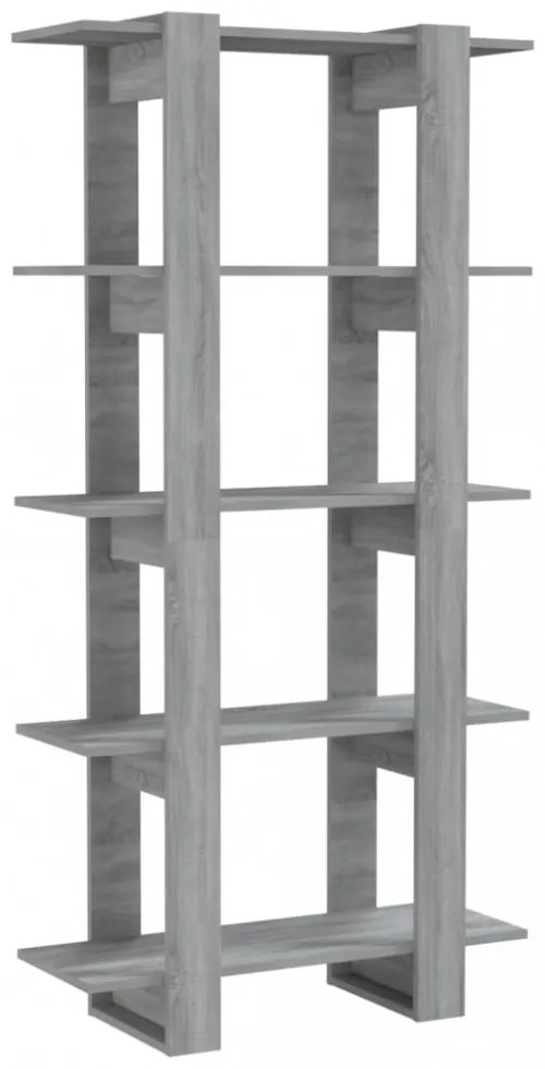 szürke sonoma színű fa könyvszekrény/térelválasztó 60x30x135 cm