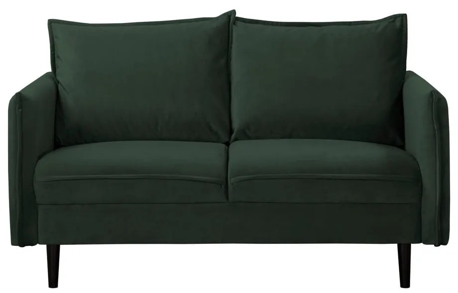 Sötétzöld bársony kanapé 138 cm Juli – Ropez