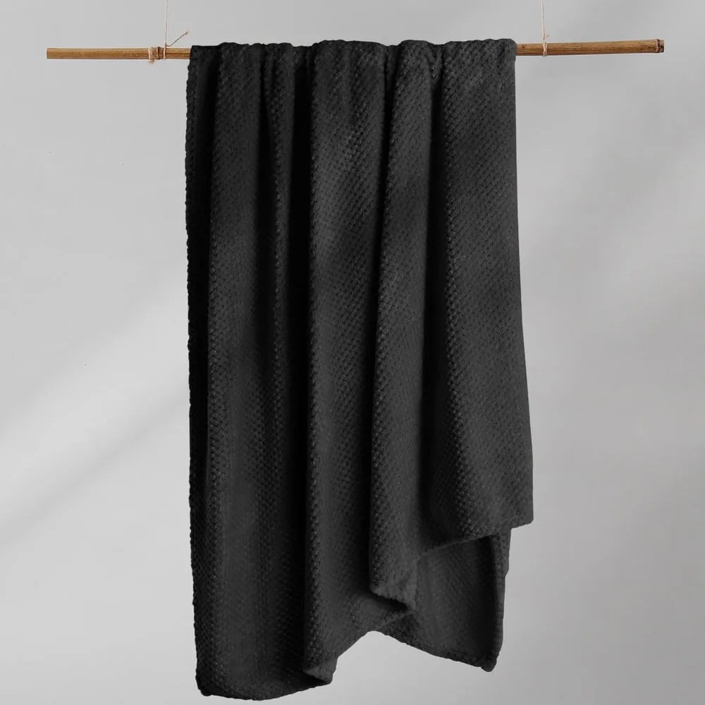 Henry fekete mikroszálas takaró, 70 x 150 cm - DecoKing
