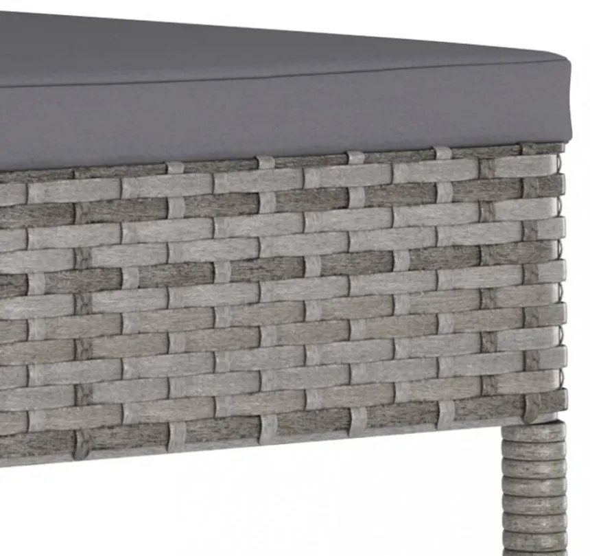 2 db szürke kerti polyrattan étkezőszék