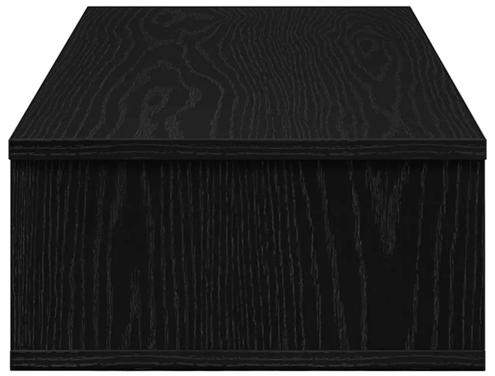 Falipolc fiókokkal fekete 80x31x17 cm műszaki fa