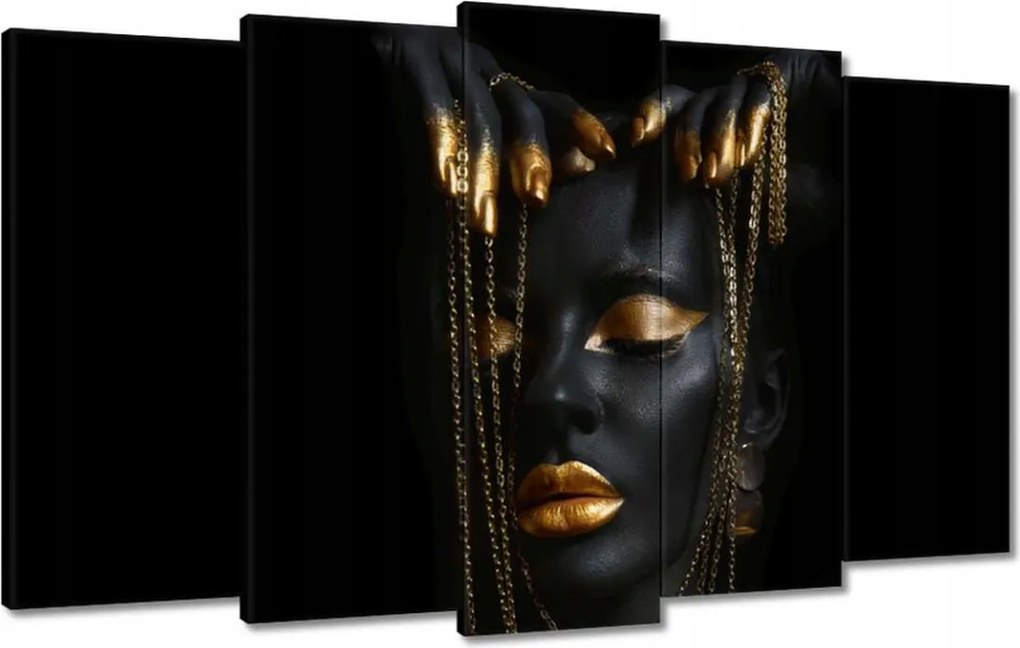 Vászonkép 100x60 Arany ékszerek az arcon