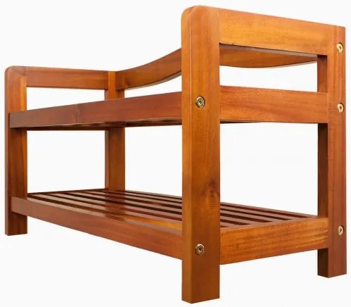Casaria® Akácfa cipőtartó állvány - 2 szintes