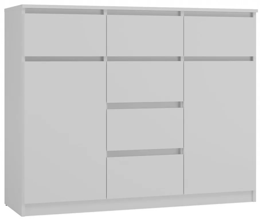 2D6S fiókos szekrény, 120x100x40 cm, fehér