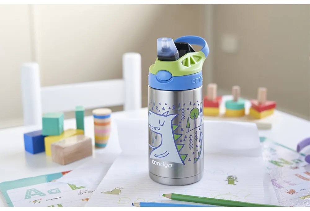 Contigo Gyermek hőálló palack Easy Clean 380 mlMatcha Dragon
