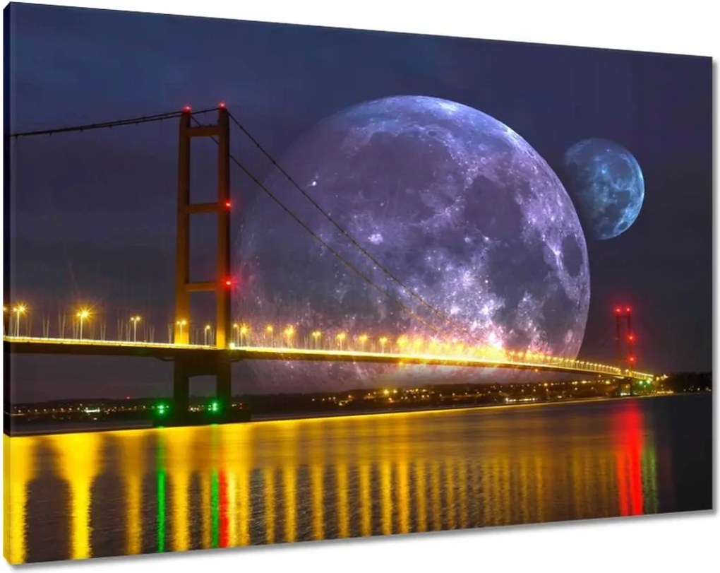 Vászonkép 100x70 Méltóságteljes hold híd