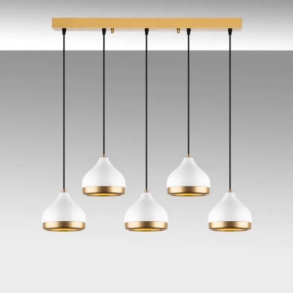 YILDO zsinóros csillár 5xE27/40W/230V fehér/arany