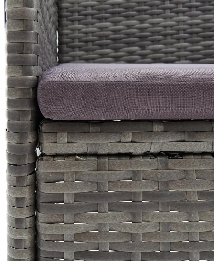 4 db szürke kerti polyrattan étkezőszék