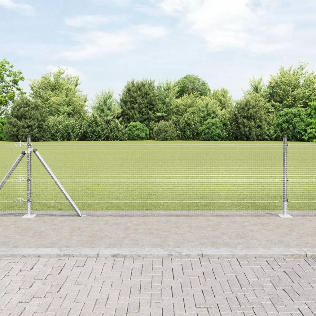 Hegesztett Drótkerítés 7 Flangolt Poszttal 0.4x10 m Horganyzott Acél