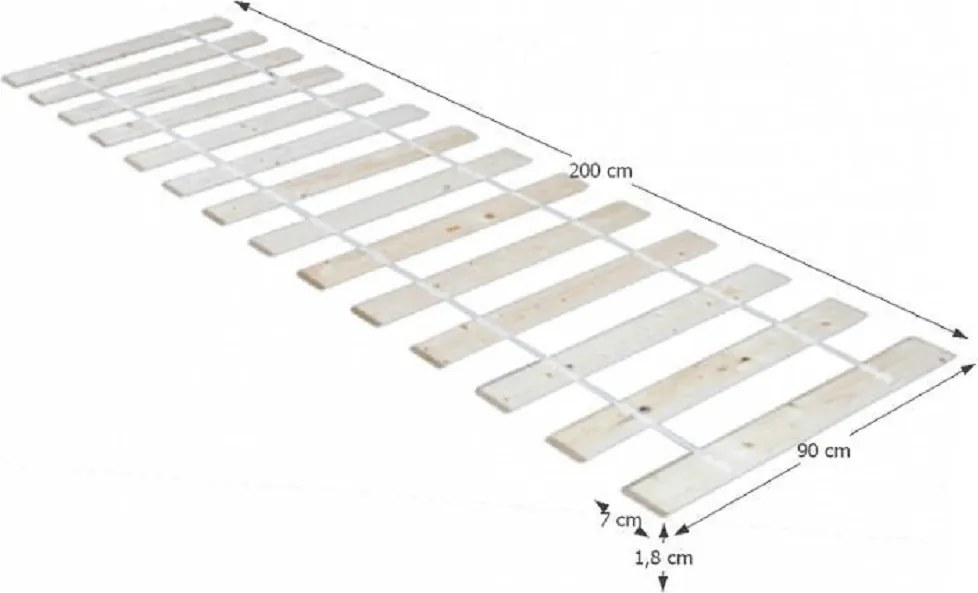 Lécezett ágyrács, 90x200 cm, PLAZA
