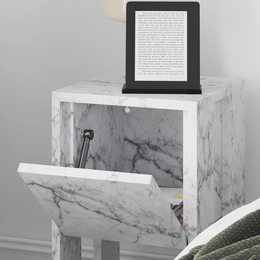 Éjjeliszekrény Ema - Carrara Marble