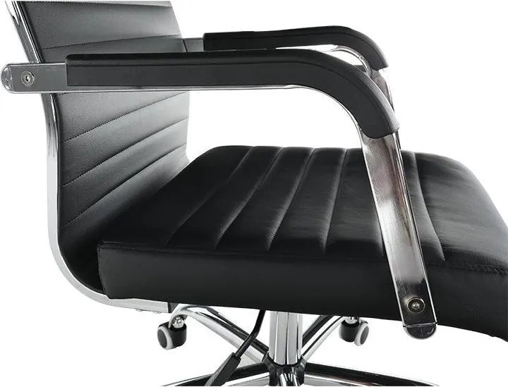 Irodai szék, textilbőr/fém, fekete/króm, FARAN