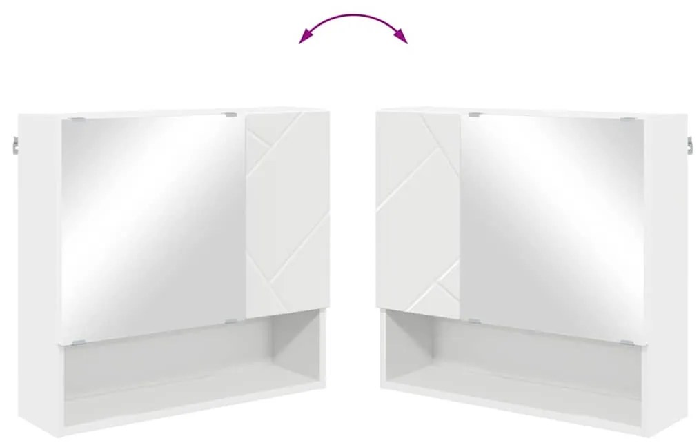 Fürdőszoba bútor szett 2 pcs Fehér 61 x 35 x 64 cm Faanyag