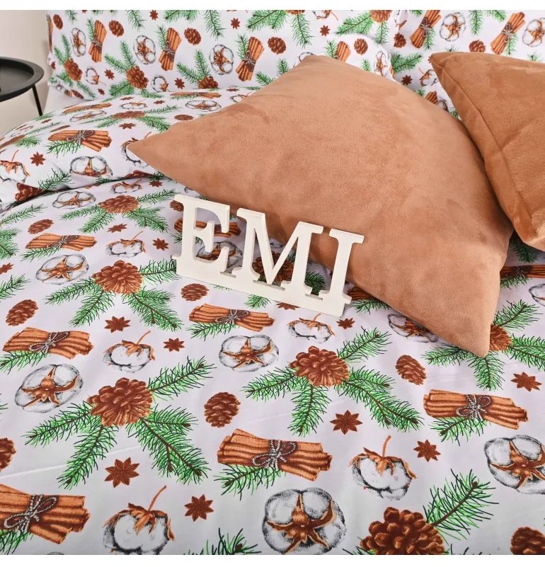 EMI Glory karácsonyi pamut ágyneműhuzat, A standard egyszemélyes ágy szett tartalma: 1x 140x200 + 1x 70x90