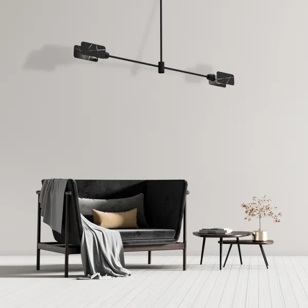 Csillár rúdon ASTRA 2xE27/60W/230V fekete