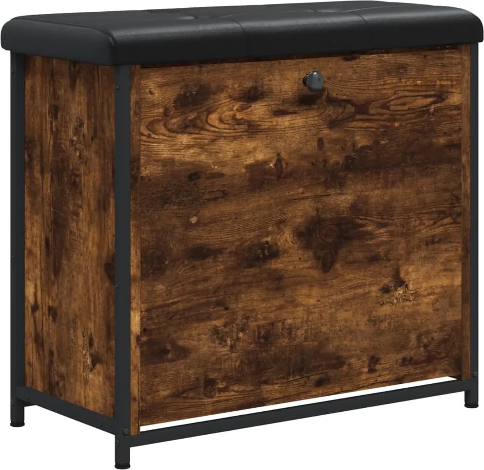 vidaXL füstös tölgy színű cipőpad lehajtható fiókkal 62 x 32 x 56 cm